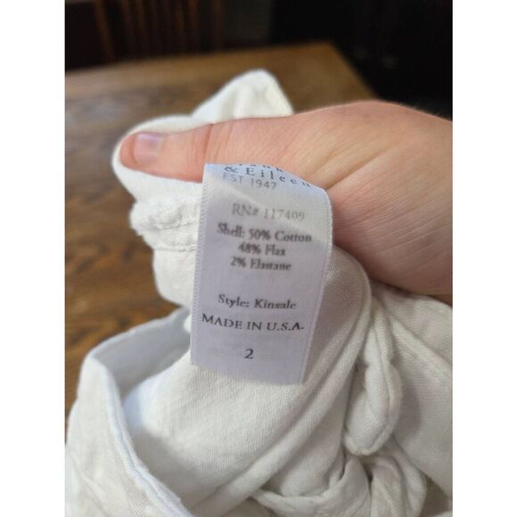 FRANK & EILEEN Kinsale The Italian Crop Pants in White Size 2 - Picture 3 of 4